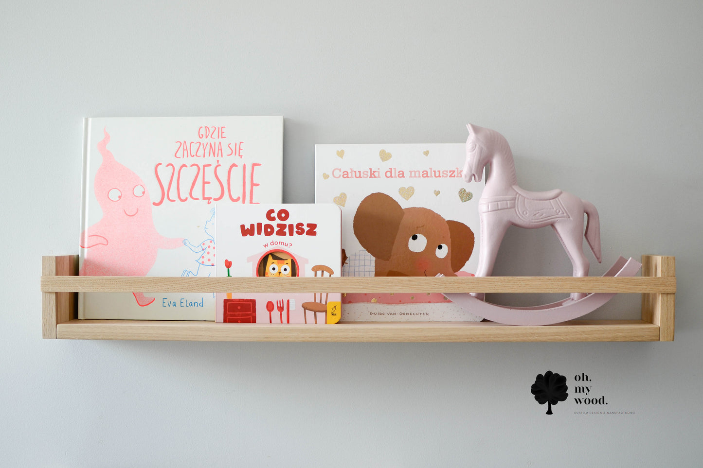 Wooden nursery kids bookshelf