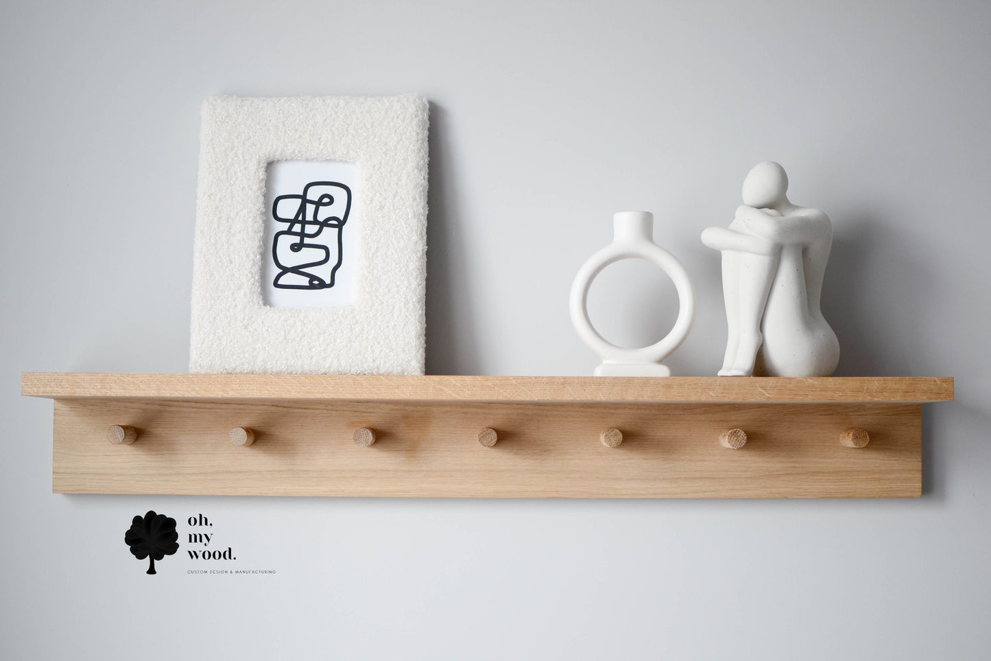 Wooden coat rack with shelf