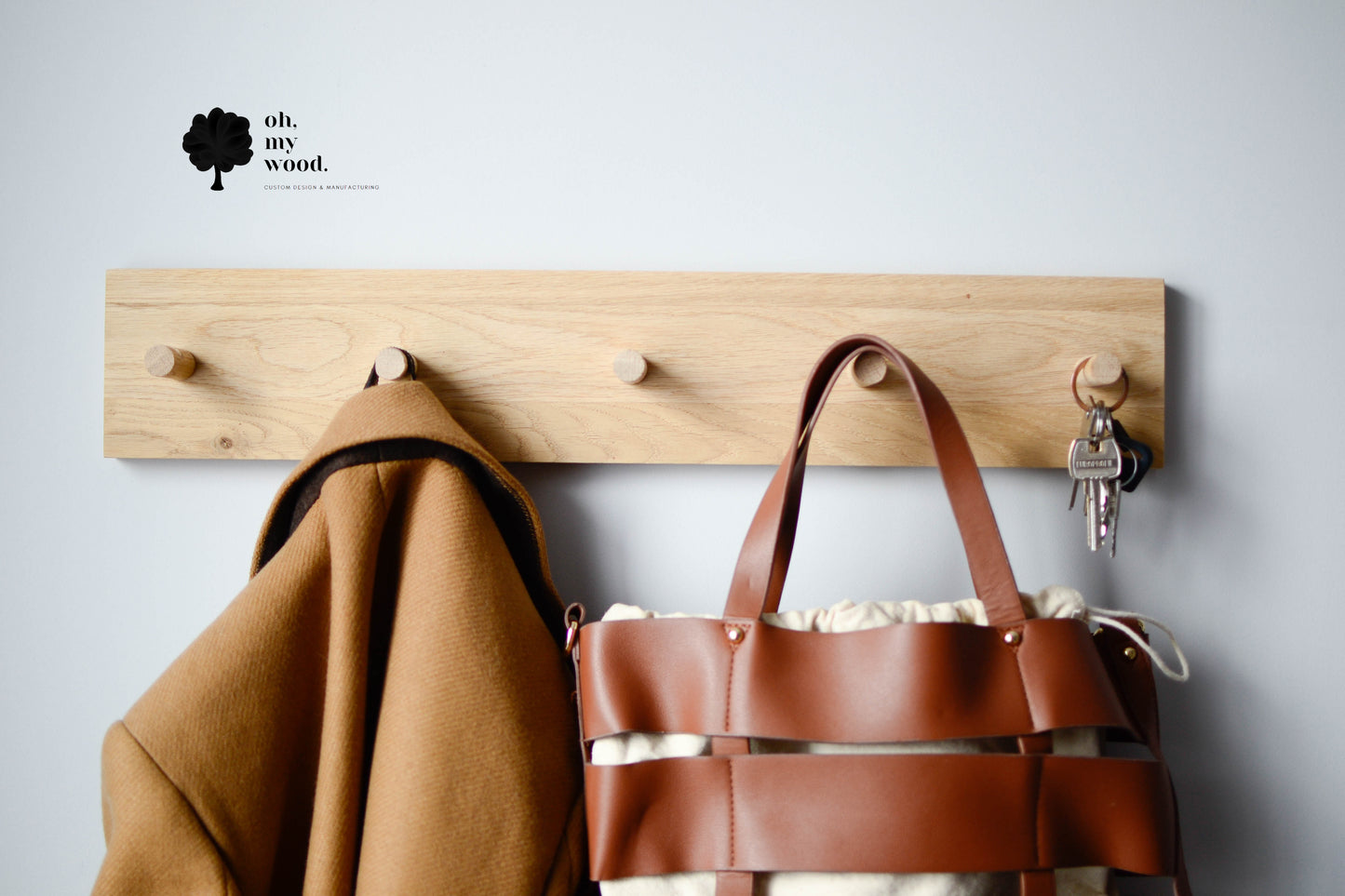 Wooden coat rack