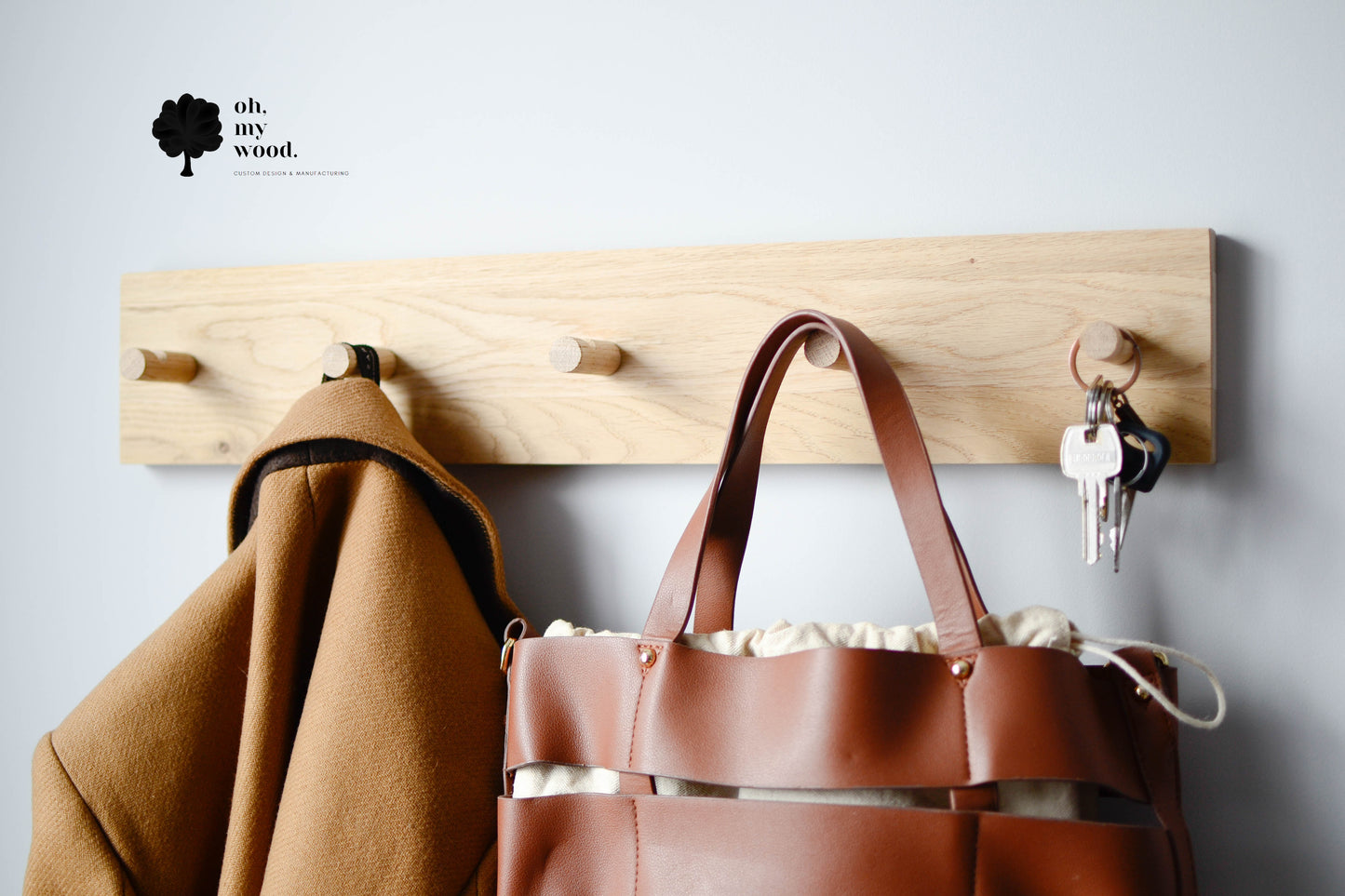 Wooden coat rack