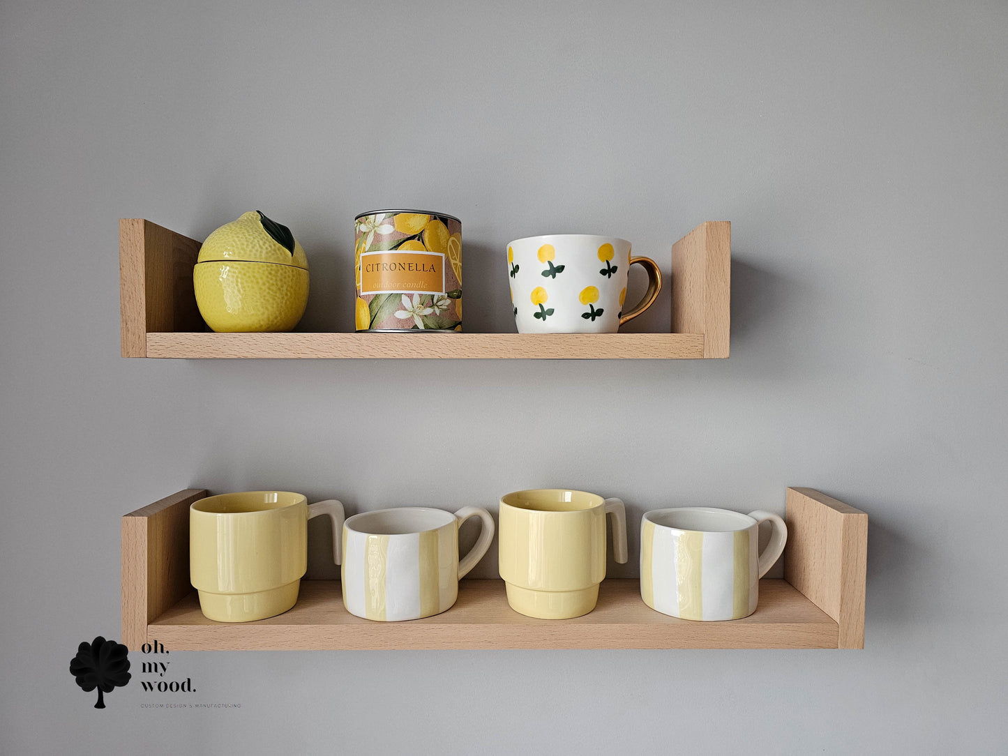 Wooden floating shelf