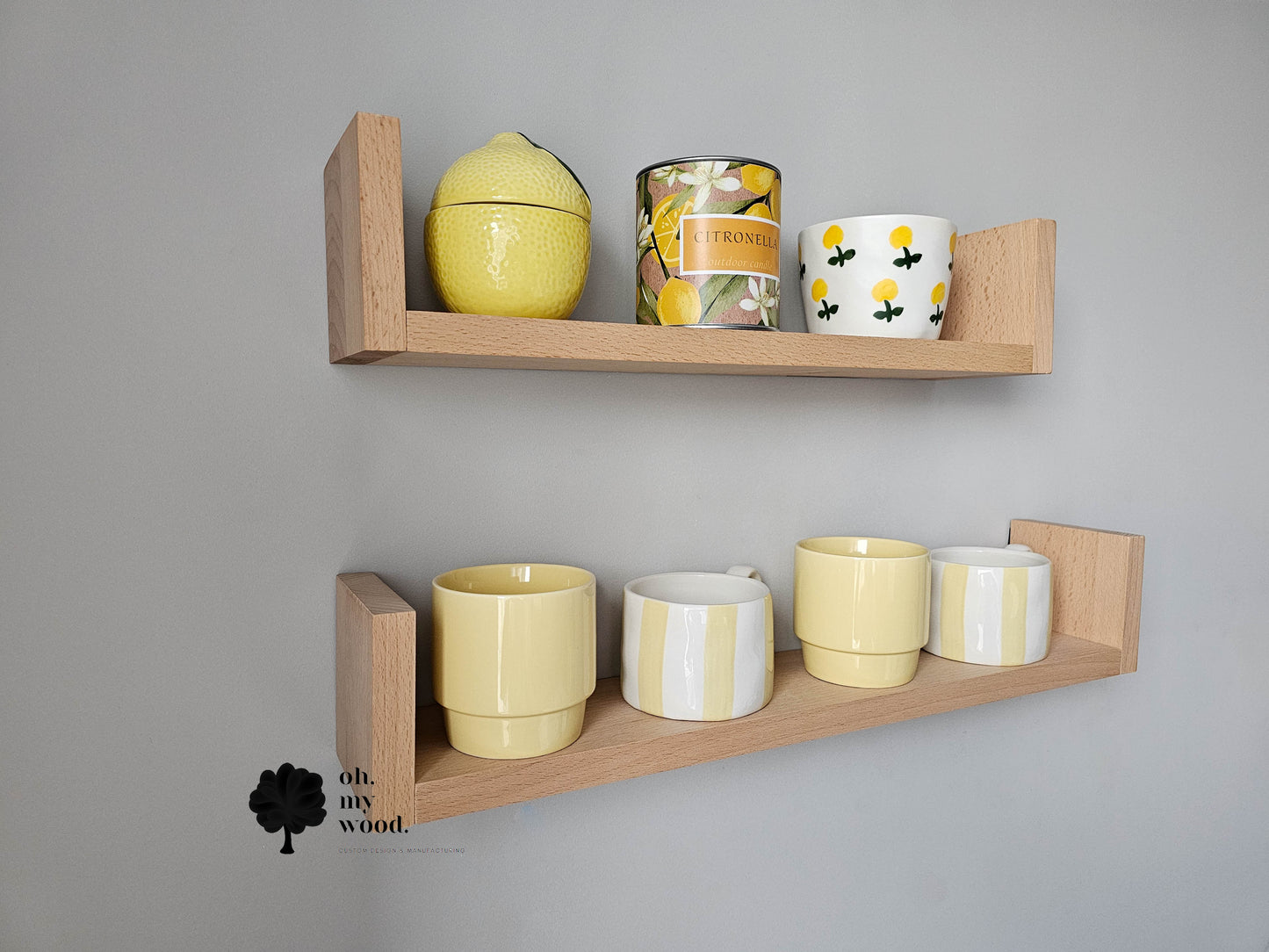 Wooden floating shelf
