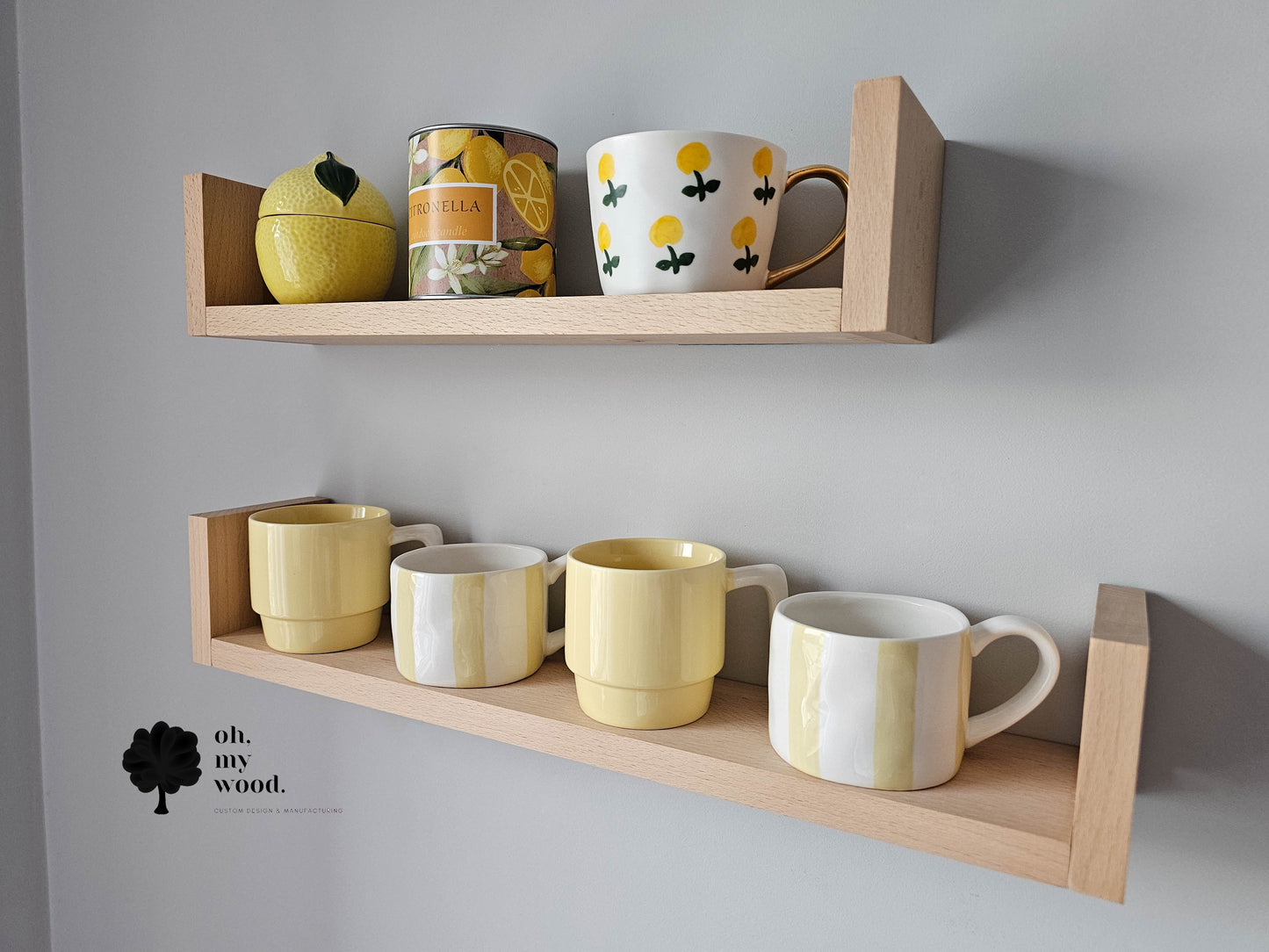 Wooden floating shelf