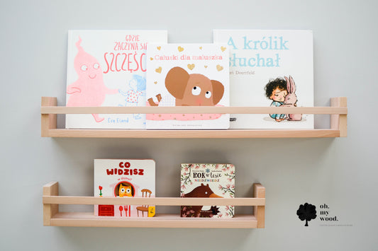 Wooden nursery kids bookshelf